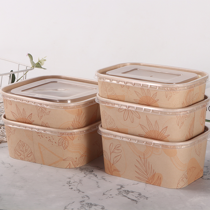 Rektangulær og firkantet papirskål